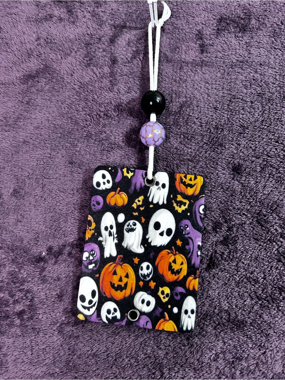 Halloween Ghost & Pumpkin unscented air freshener Purple & Black